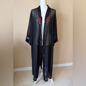 Delta Burke Vintage Delta Burke Collection Women's Sheer Robe Set Size 2X Black